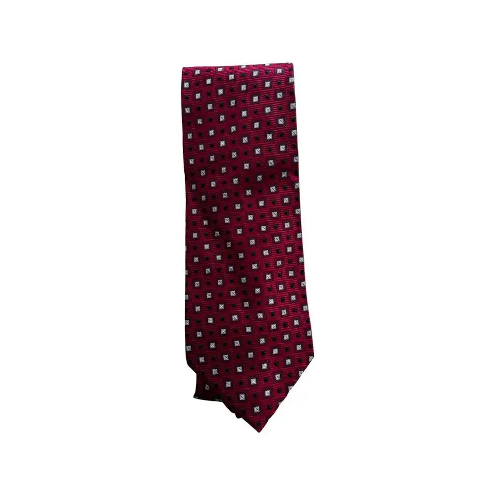 Vintage Pierre Cardin 90s Silk Neckties Set of Three Red/Maroon